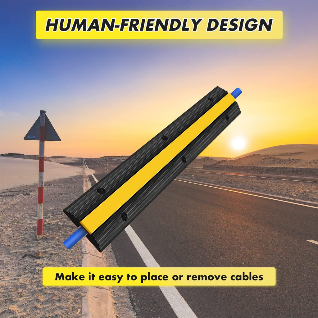 4 Pack Rubber Cable Protector Ramp Heavy Duty Speed Bumps J71549