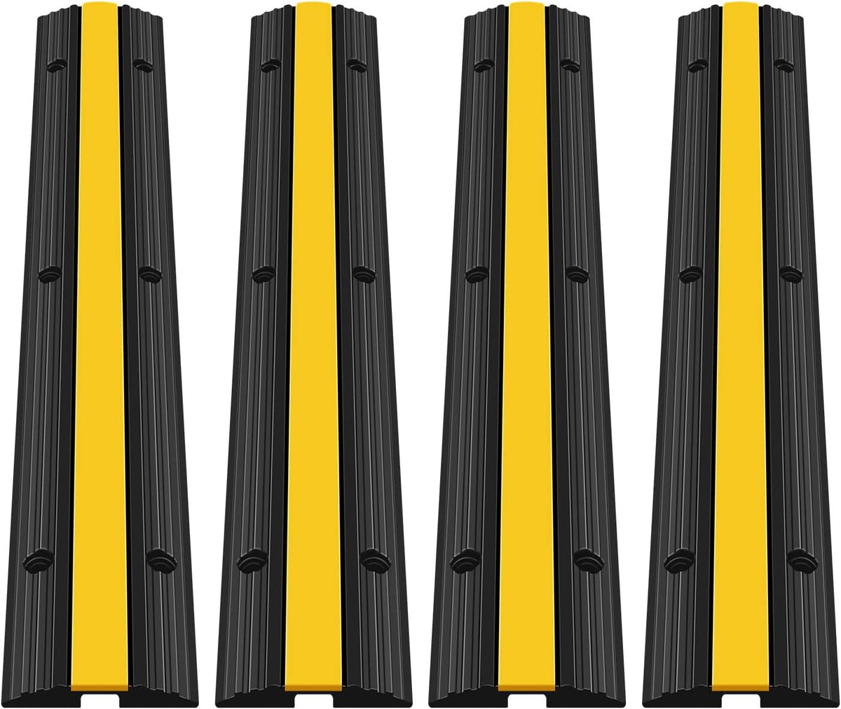 4 Pack Rubber Cable Protector Ramp Heavy Duty Speed Bumps J71549
