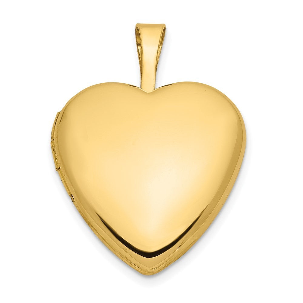 14k Gold 16mm Heart Photo Locket Pendant Necklace L234338
