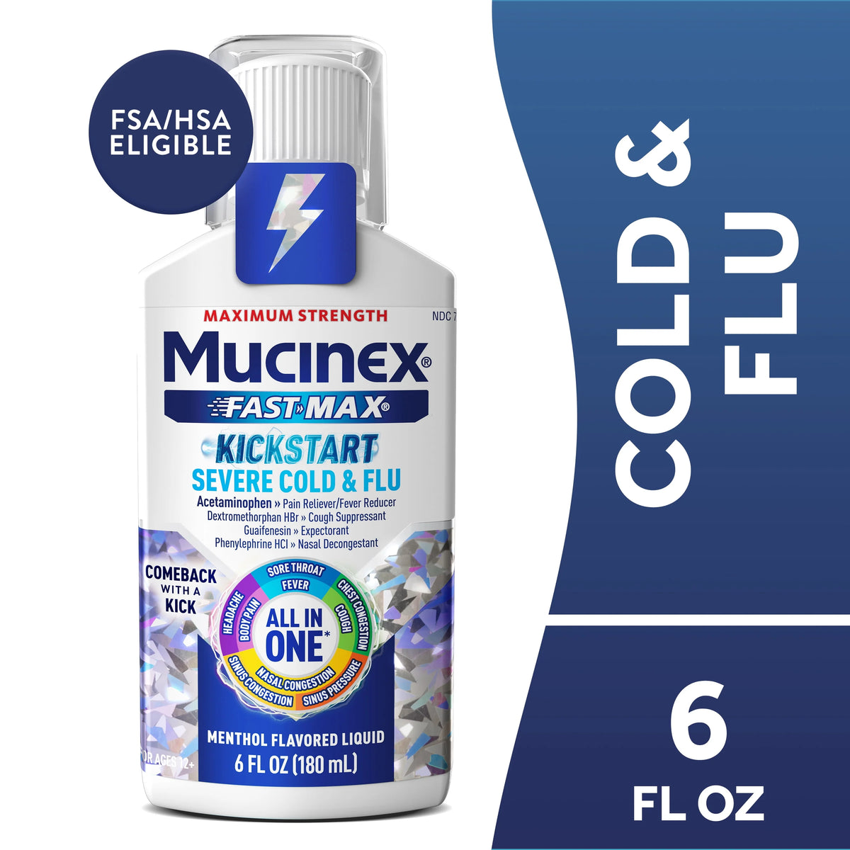 All in One Cold and Flu Medicine Menthol Flavor 6 fl oz P7546