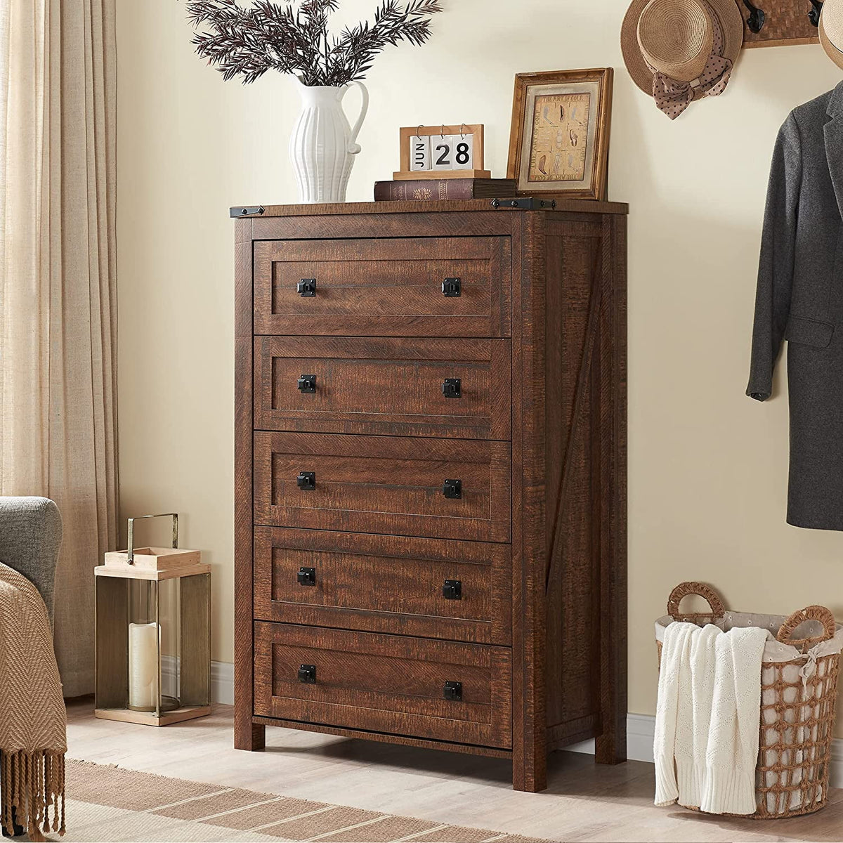 7 Drawer Wood Rustic Dresser W7915