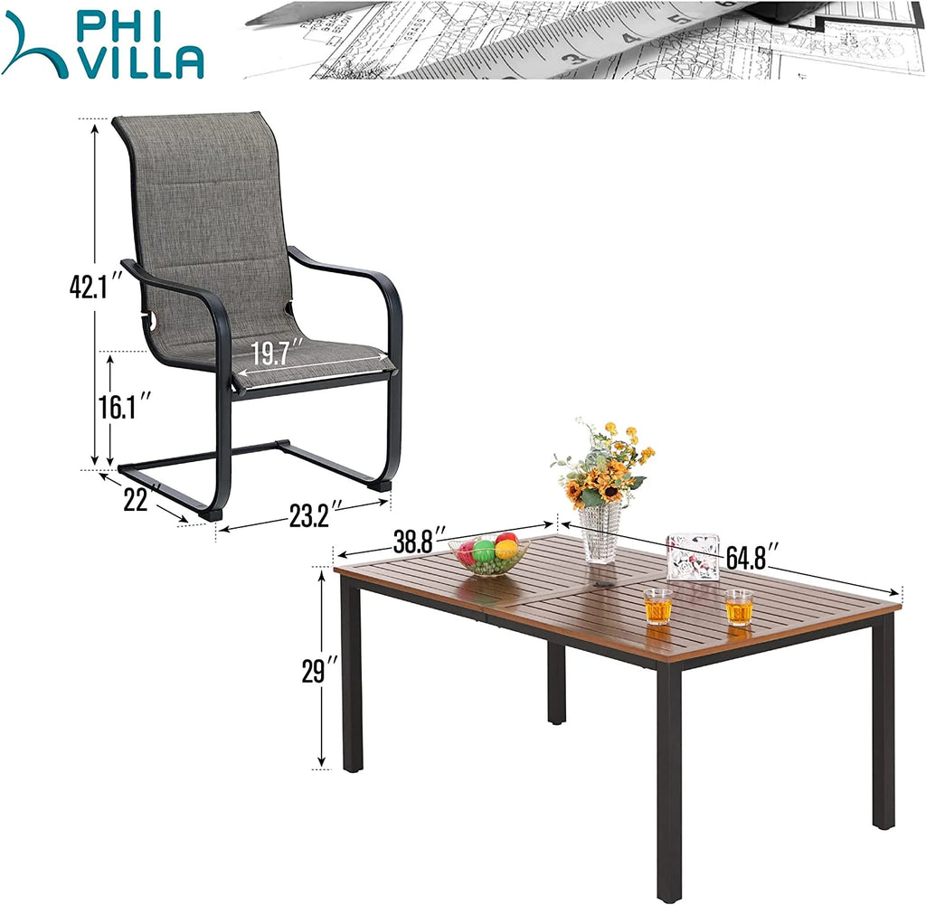 7 Pcs Outdoor Dining Table and Chairs M7343