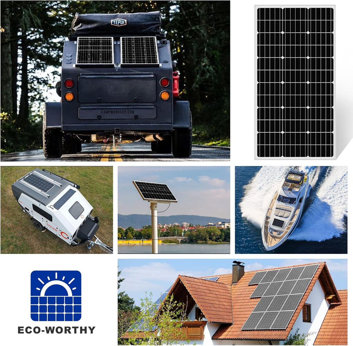 100 Watt 12 Volt Monocrystalline Solar Panel Y597