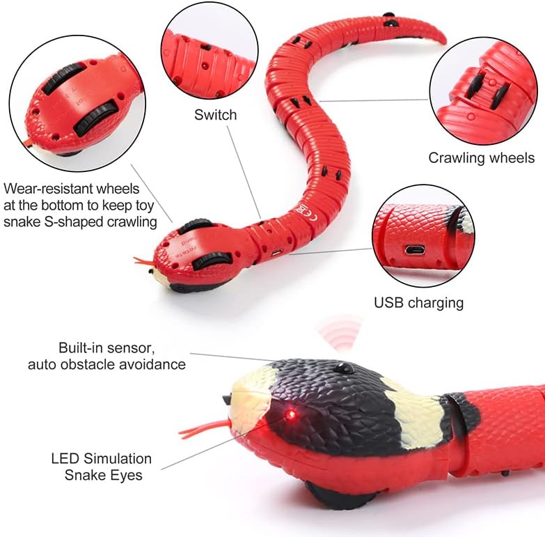 Red 40cm Remote Control Snake Cat Toy L32663