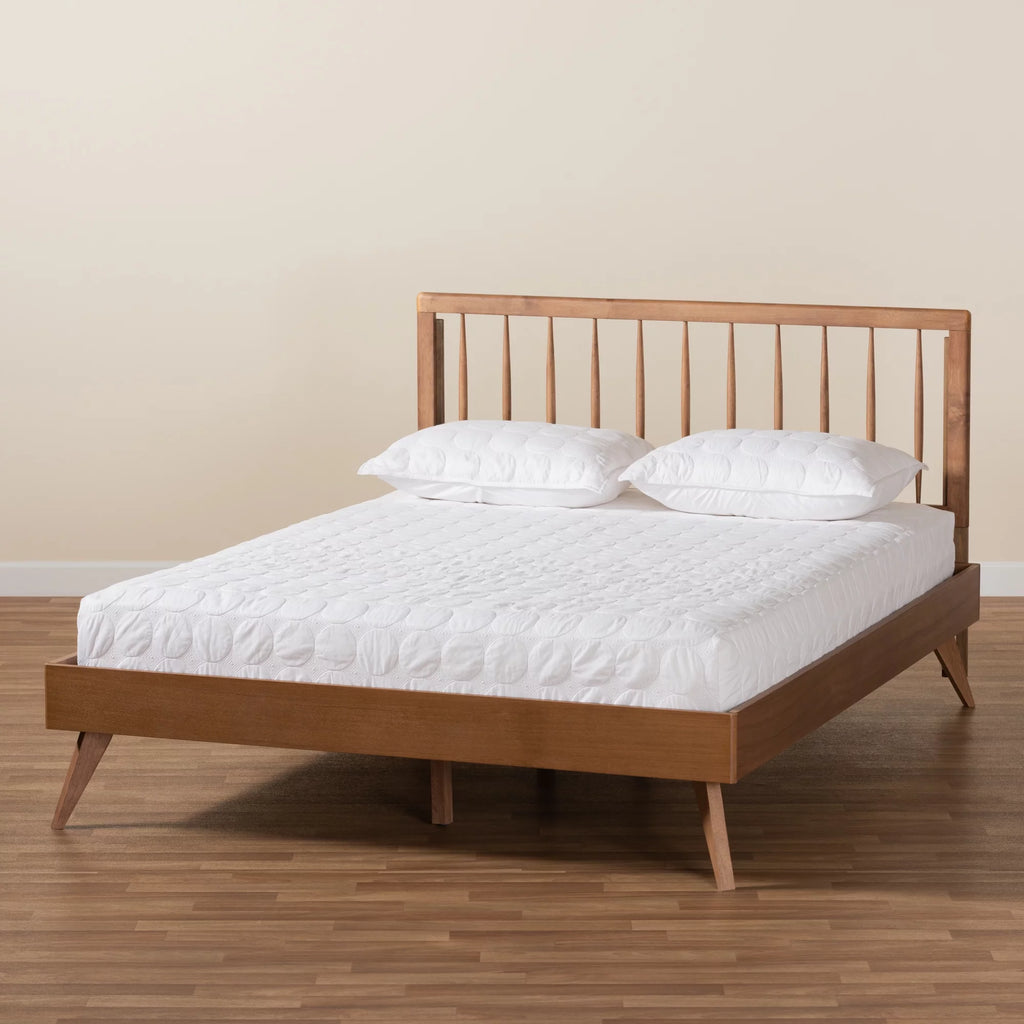 Full Ash Walnut Wood Platform Bed S103822