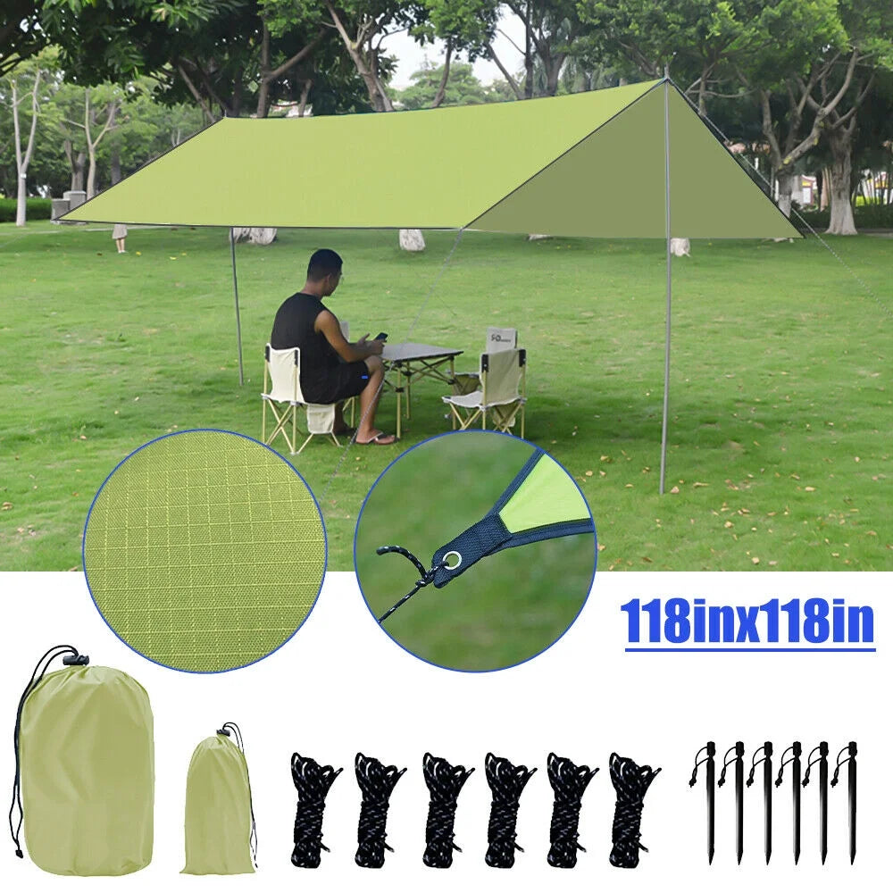 10' x 10' Green Square Sun Shade Sail Canopy W387