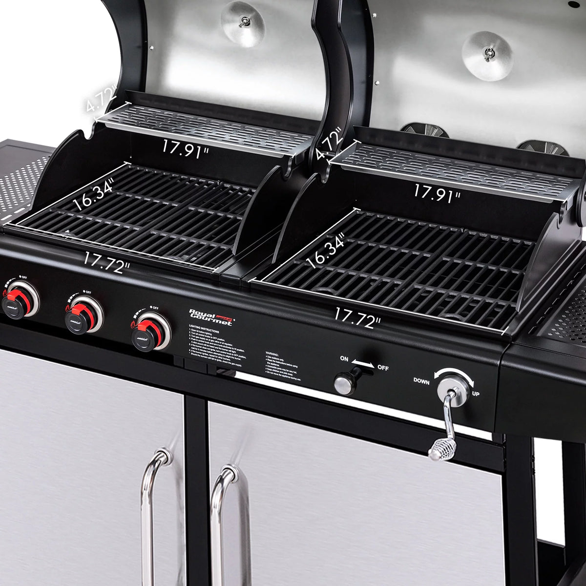 3-Burner Dual Fuel Gas and Charcoal Grill Combo S911370