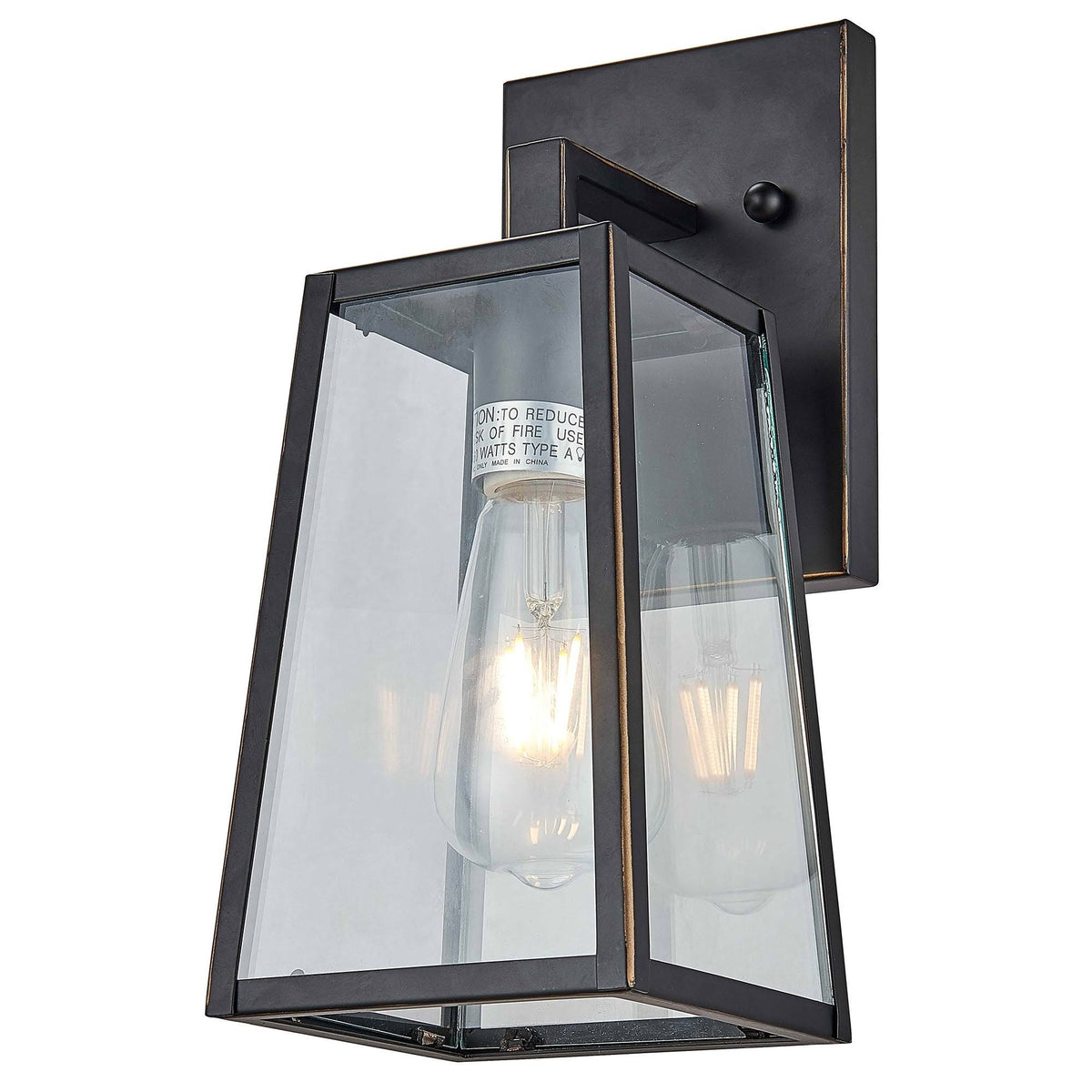 1 Light Outdoor Wall Lantern in Imperial Black Finish Z7005