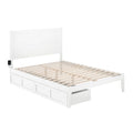 Queen Bed with 2 Storage Drawers in White U52053