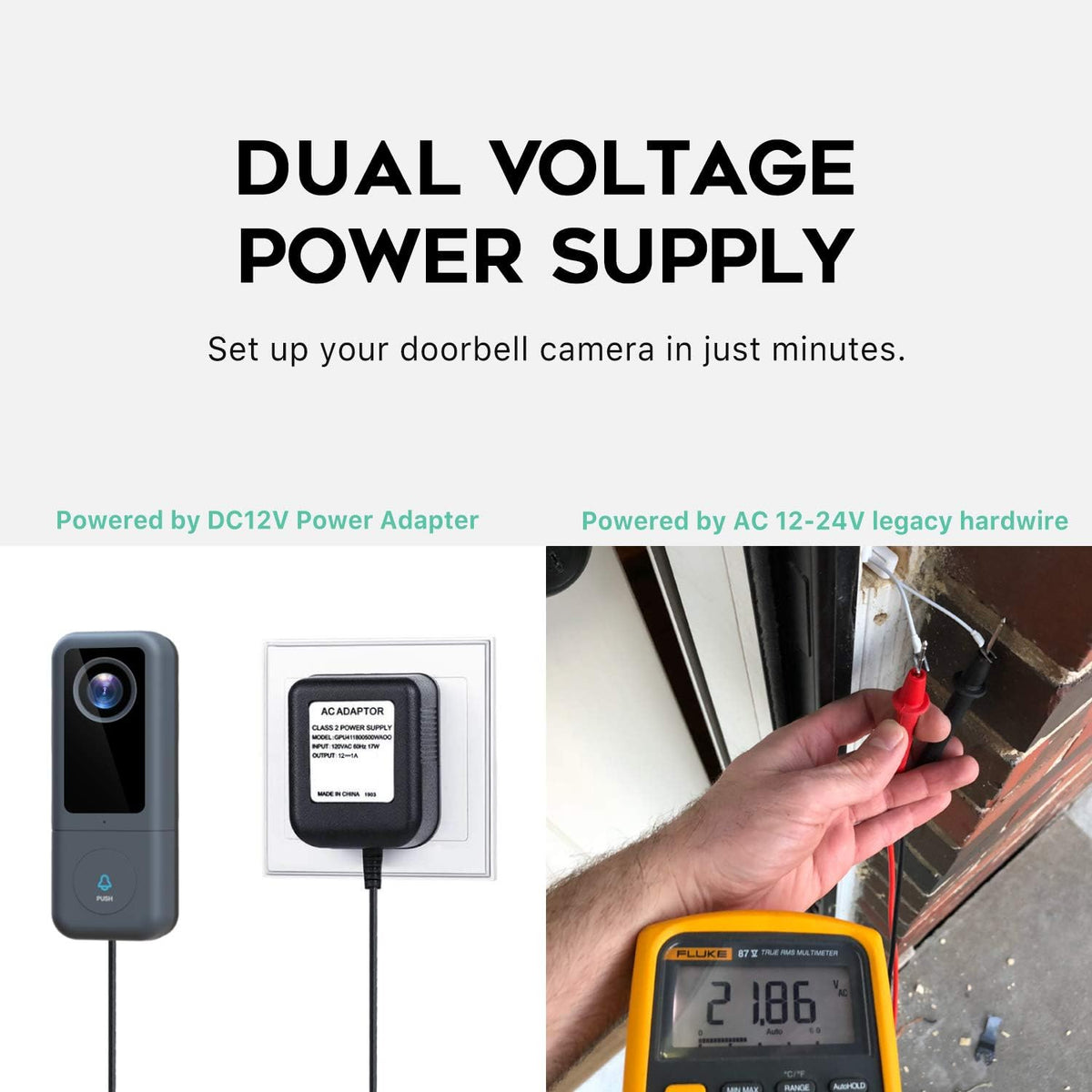2K Video Doorbell Camera with Night Vision F51914