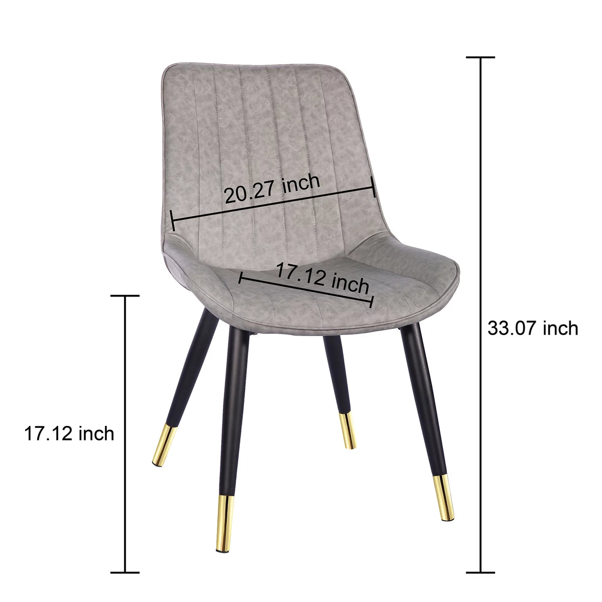17 inch Retro Armless Dining Chair, Gray Set of 2 X86308
