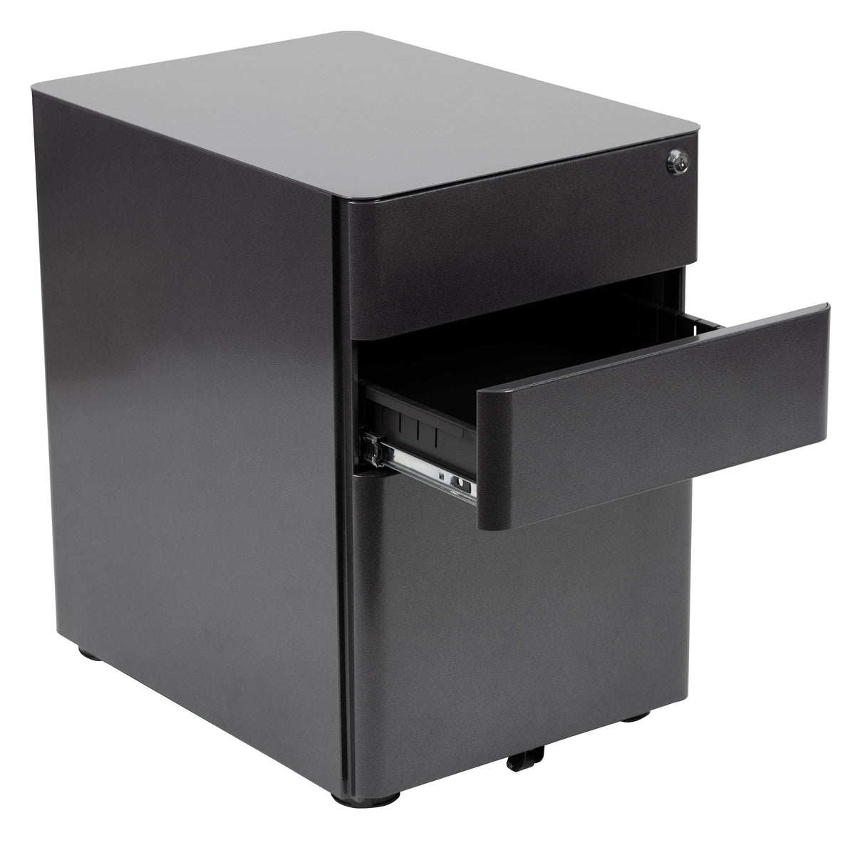 Black 3-Drawer Mobile Locking Filing Cabinet U556887