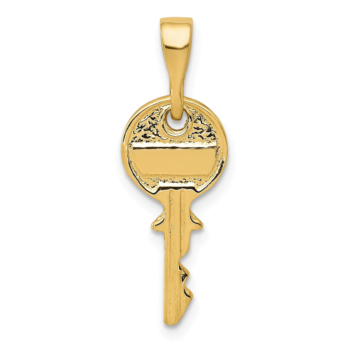 14K Yellow Gold Polished Key Pendant Charm With 10K Yellow Gold Rope Chain Necklace 16'' G731