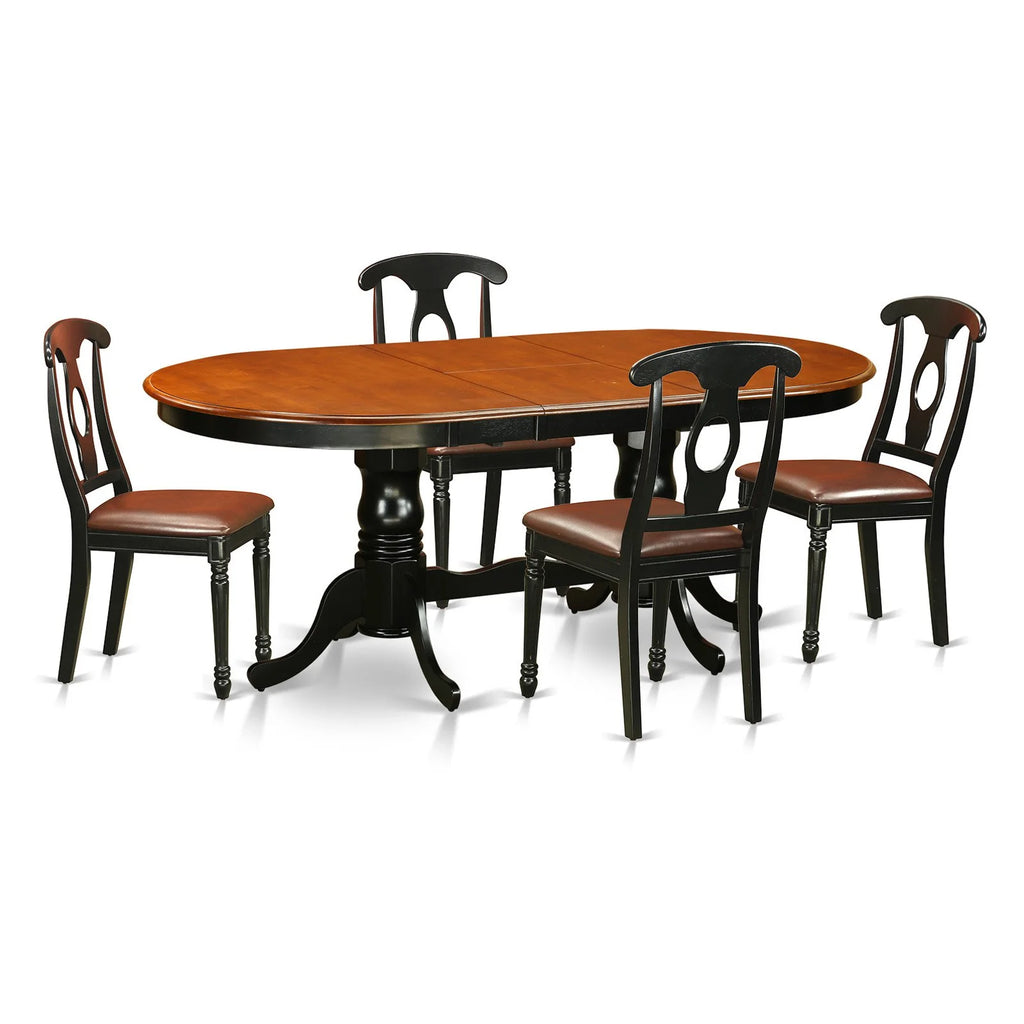 Black Cherry 5 Piece Oval Wood Dining Set A328744