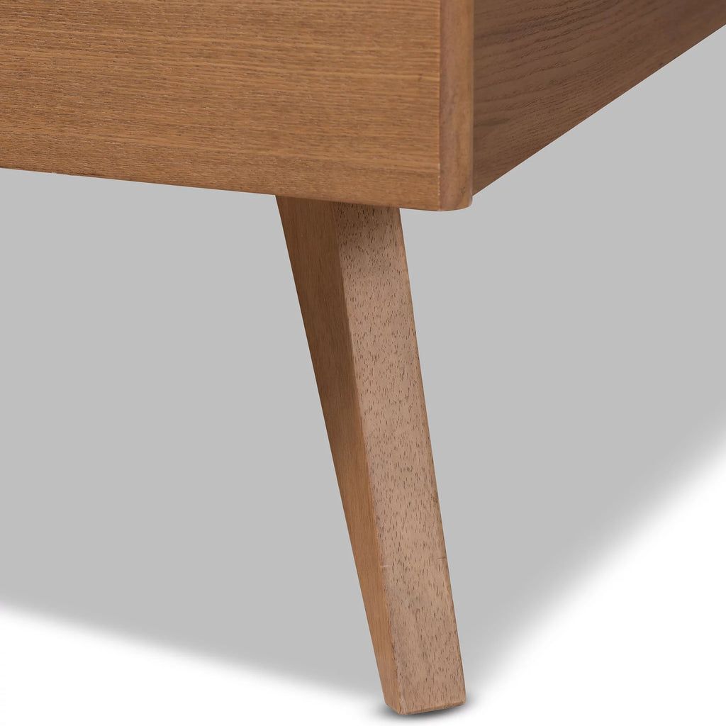 Full Ash Walnut Wood Platform Bed S103822
