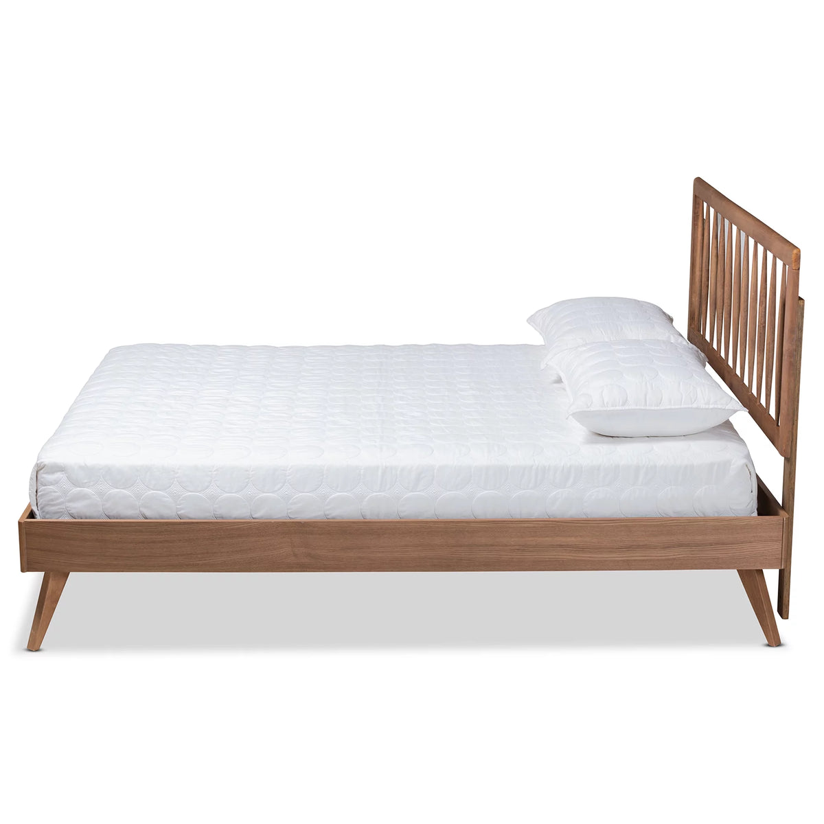 Full Ash Walnut Wood Platform Bed S103822