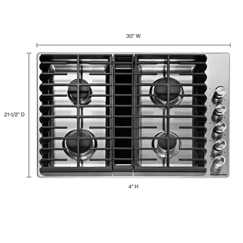 Gas Downdraft Cooktop with 4 Burners Y813