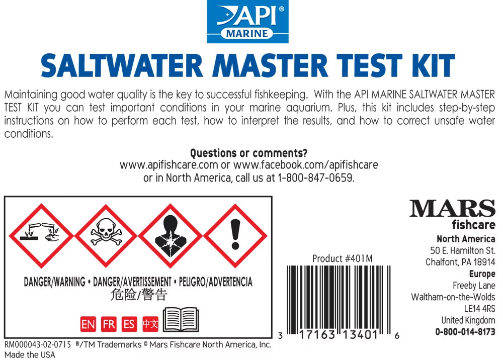 Aquarium Water Test Kit, 550 Tests H552