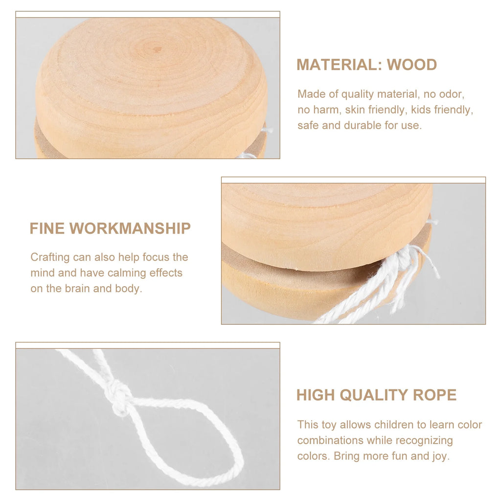 10 Pcs Unfinished Wood Yo-yo T815250