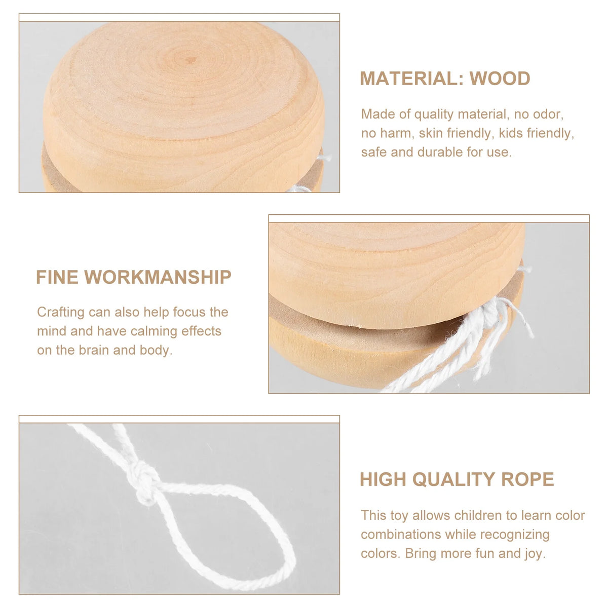 10 Pcs Unfinished Wood Yo-yo T815250