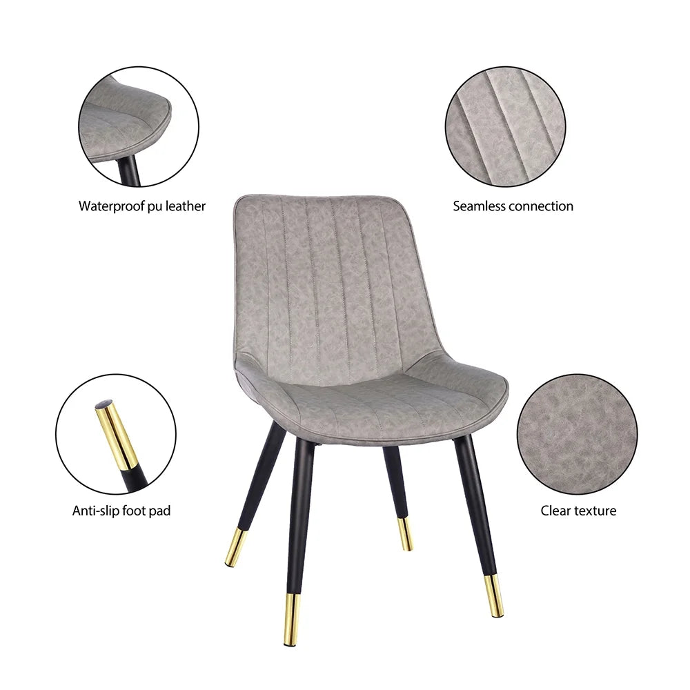 17 inch Retro Armless Dining Chair, Gray Set of 2 X86308