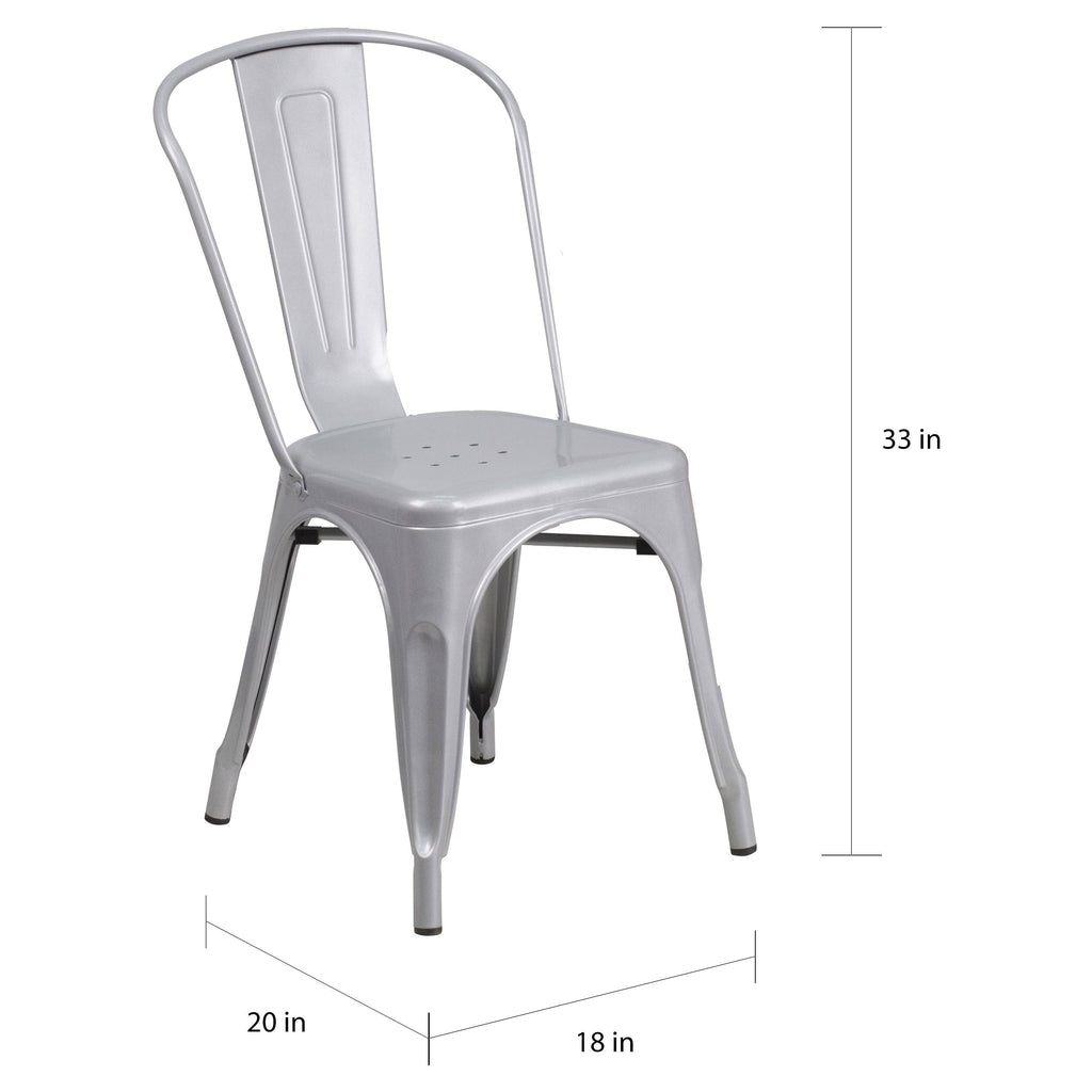 4 Pack Metal Stackable Bistro Chair F98395