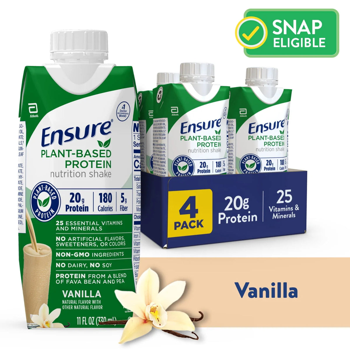 Plant-Based Vegan Protein Vanilla Nutrition Shake 12 Pack W66591