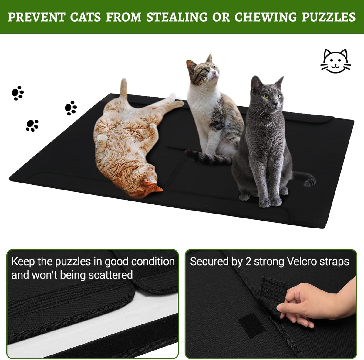 1500 Piece Jigsaw Puzzle Board with 2 Sorting Tray, Non-Slip Surface, Pack of 2 N389435