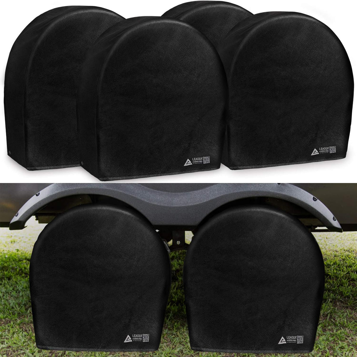 Grey Heavy Duty Waterproof Tire Cover 4 Pack Fits 32-34.5 Diameter Tires W5147