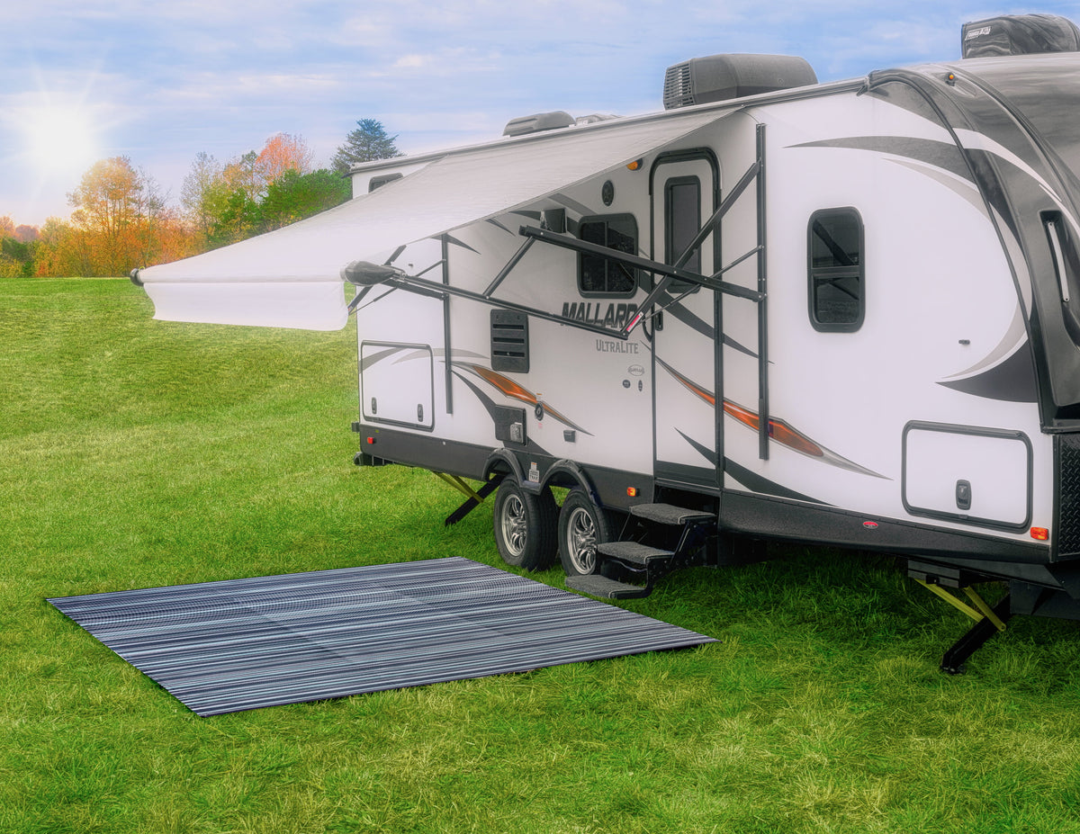 Reversible RV Awning and Outdoor Mat 9-feet x 12-feet Multicolor N69969